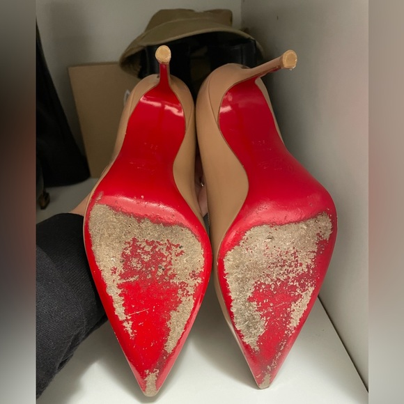 ❌SOLD❌Christian Louboutin DECOLLETE 554 100 Patent 8.5 nude - Picture 7 of 8